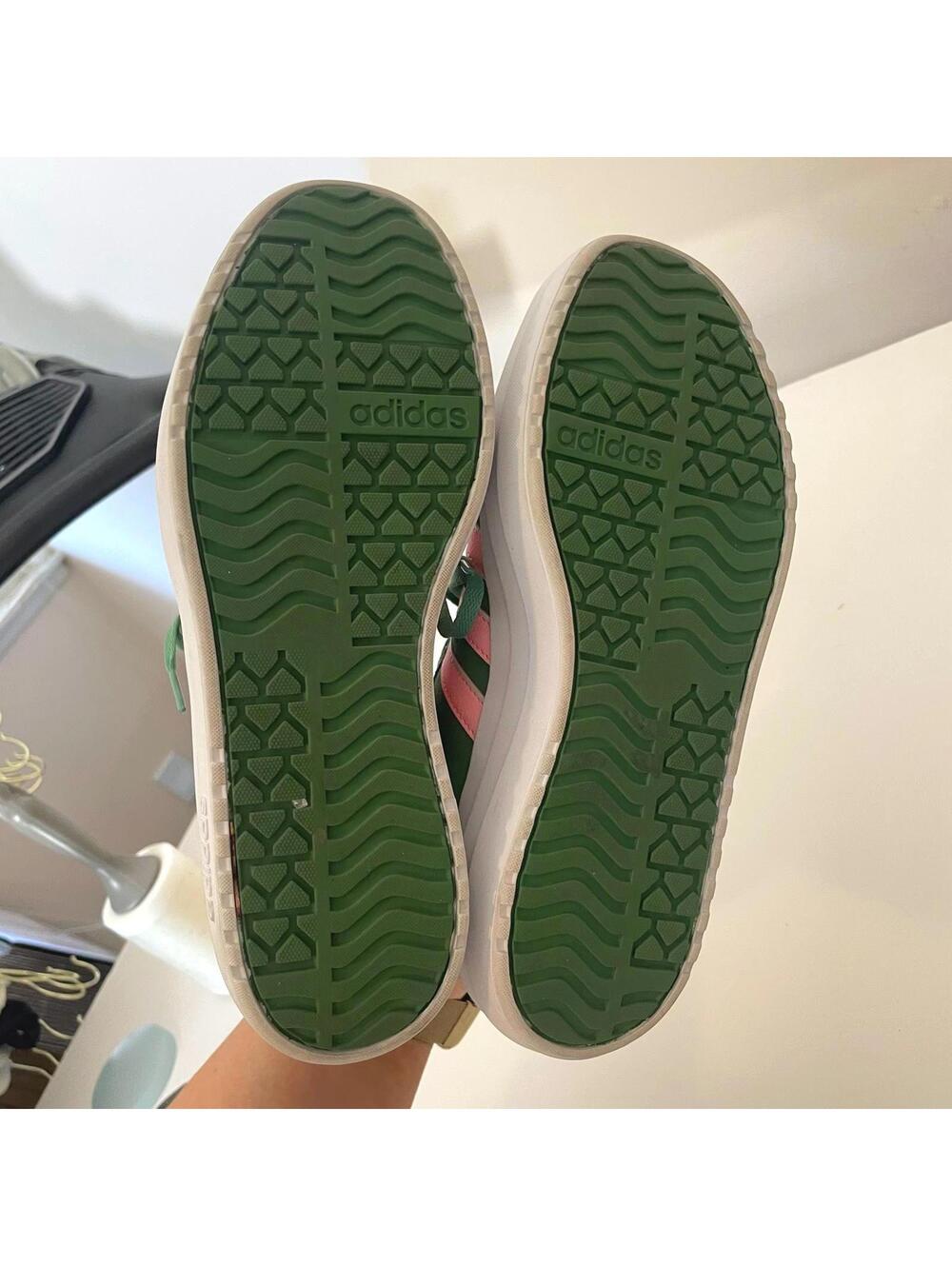 Adidas VL Court Bold Women's Platform Sneakers - Green/Pink - Size 8 - Picture 7 of 8